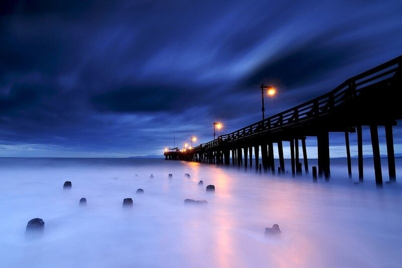 Pier at Twilight — Blue