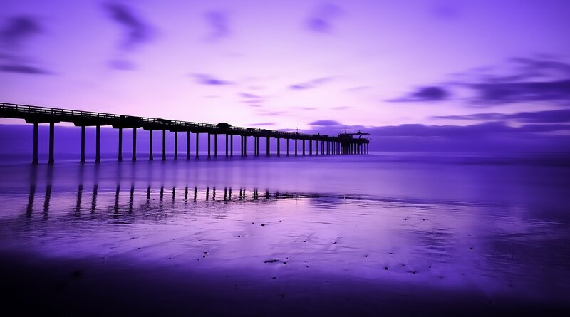 Pier at Twilight — Purple, Serene, Night