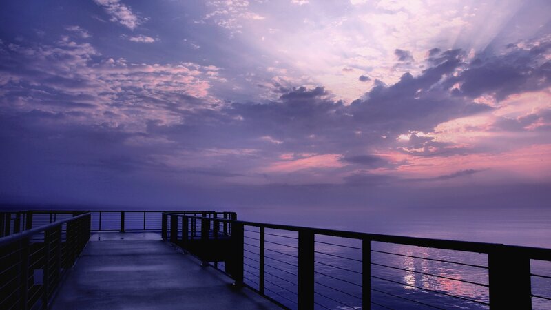 Pier at Twilight — Purple, Serene