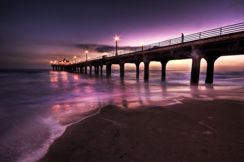 Pier at Twilight — Purple