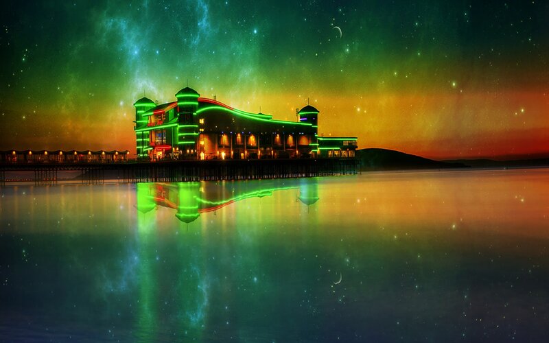 Pier Building at Night