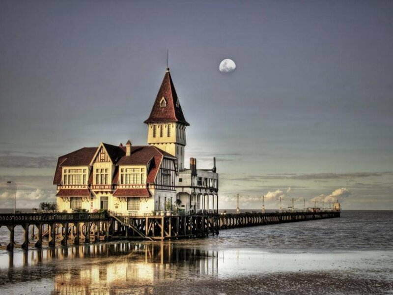 Pier Building with Tower — Gray