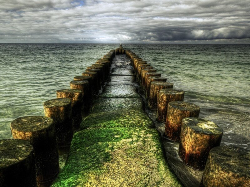 Pier extending into the sea