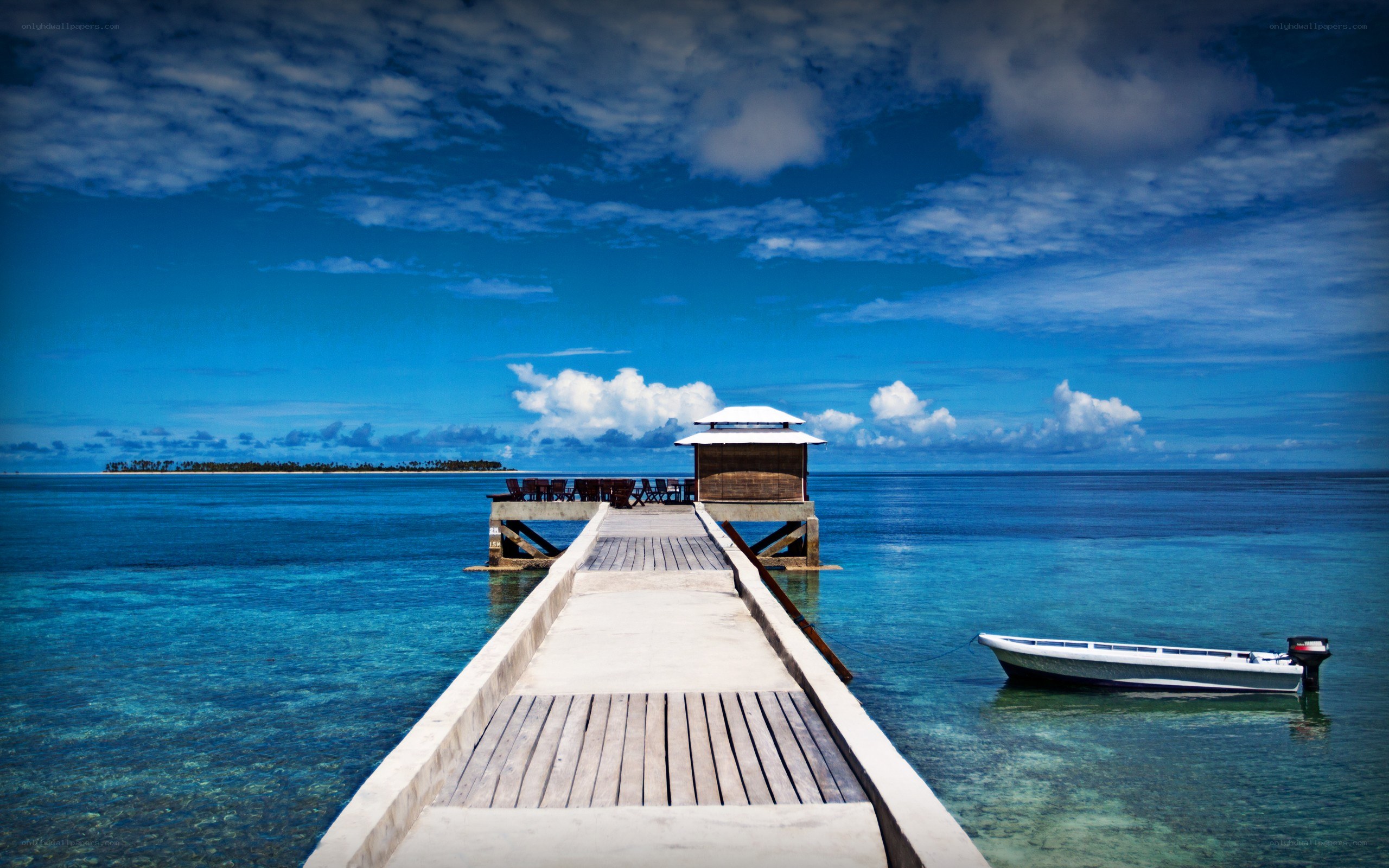 Pier extending to island