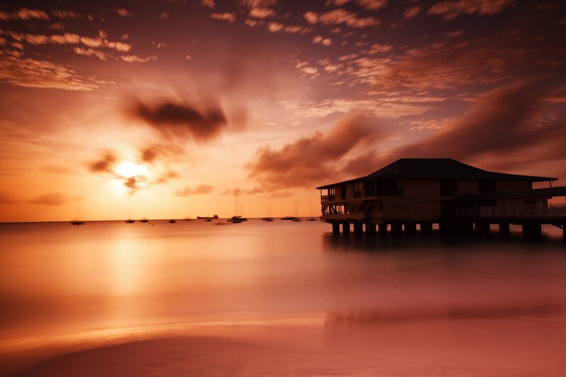 Pier House at Sunset — Orange, Serene