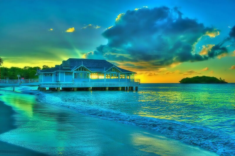 Pier House at Sunset