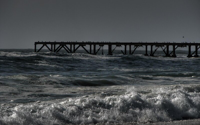 Pier in rough seas