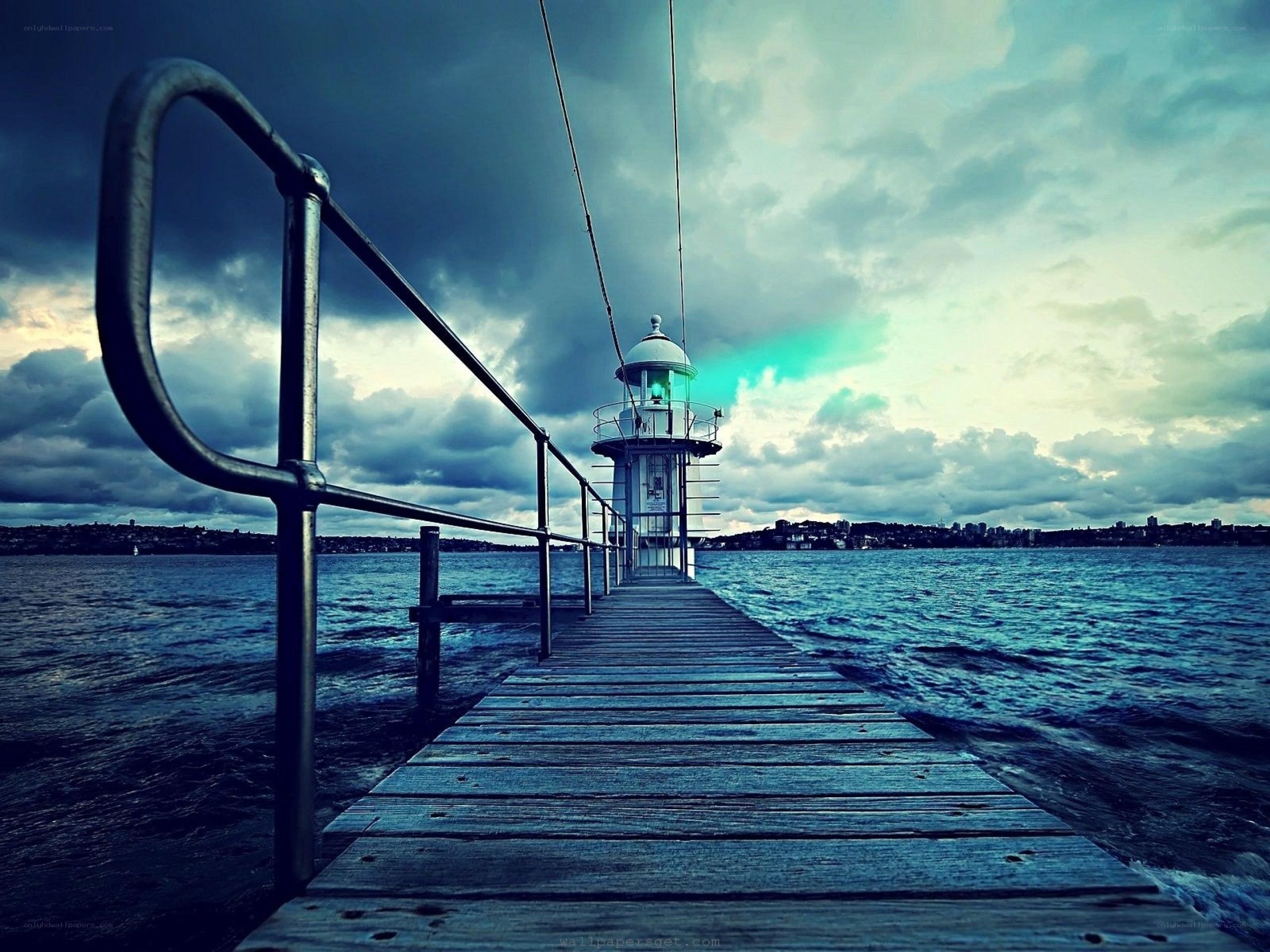 Pier leading to lighthouse