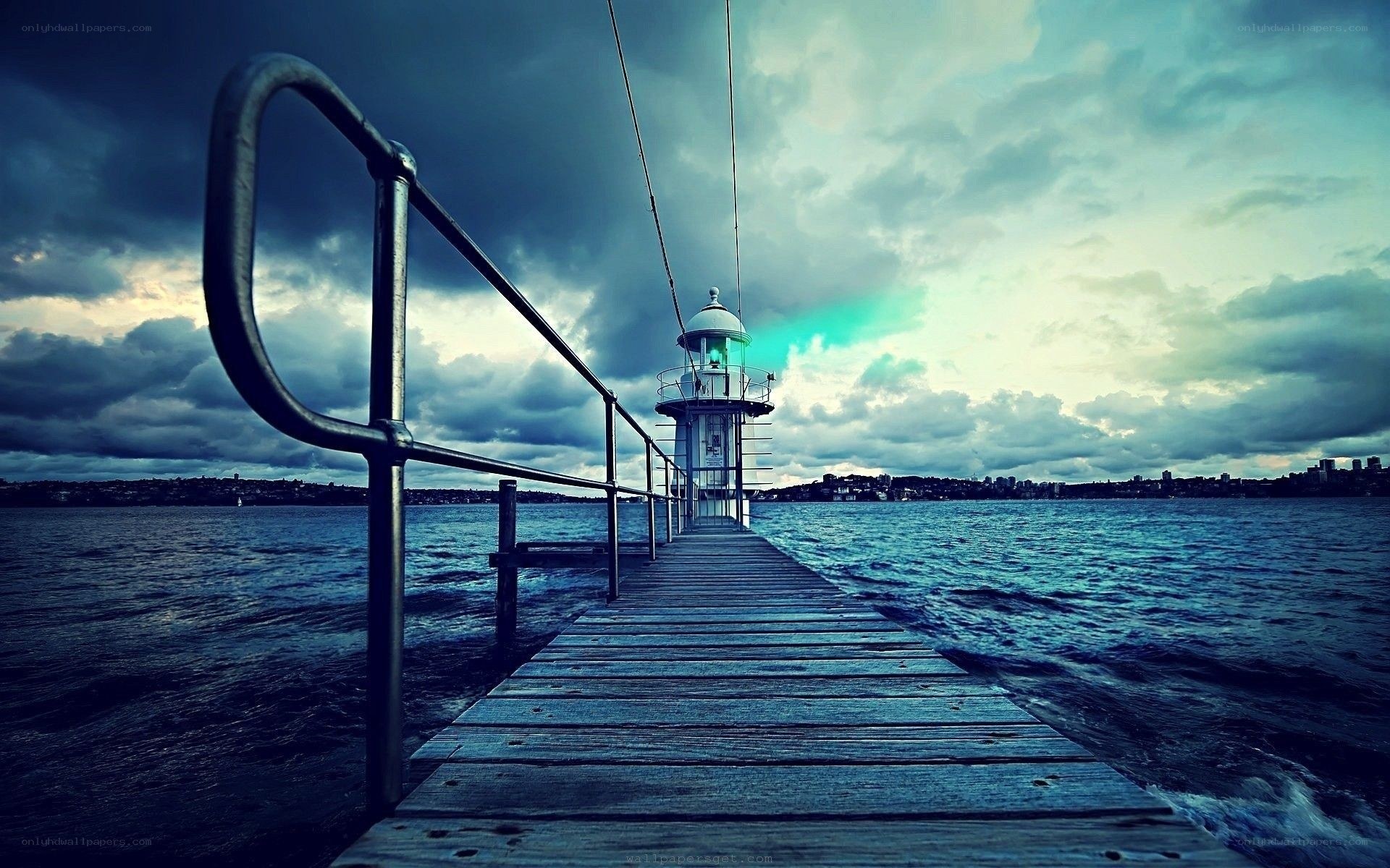 Pier leading to lighthouse