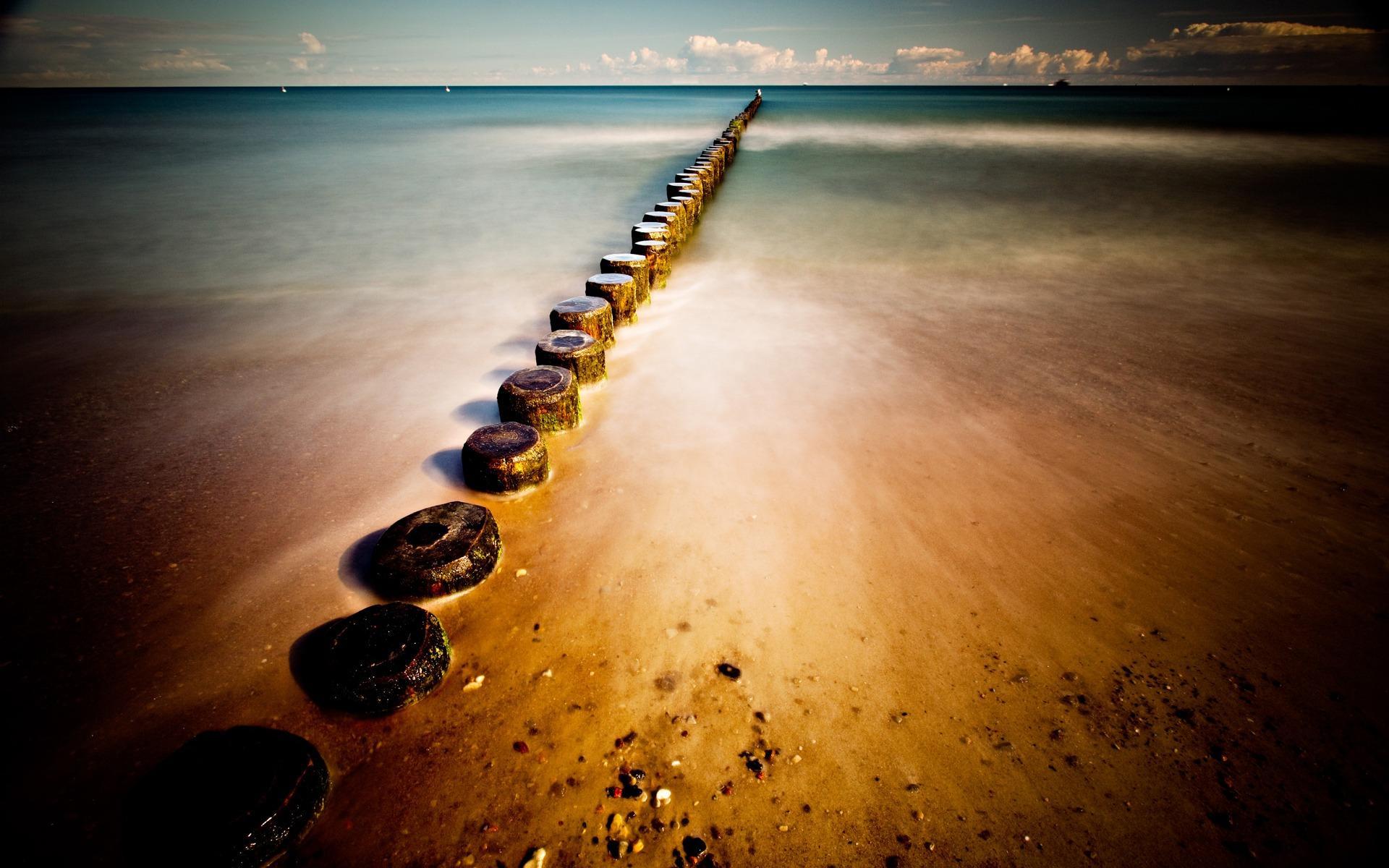 Pier on a calm beach