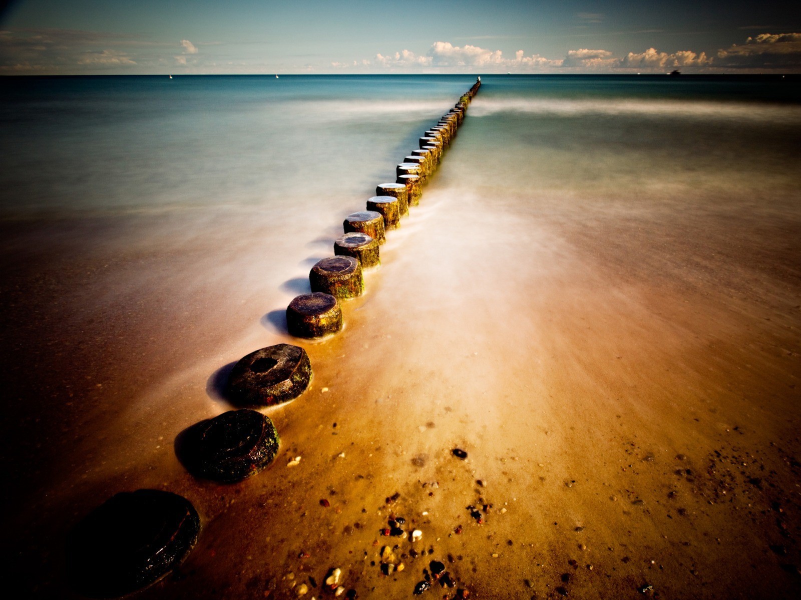 Pier on a calm beach