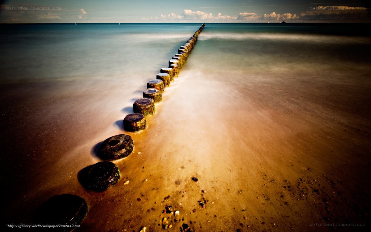 Pier on a calm beach