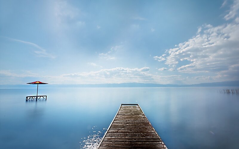Pier on a calm lake