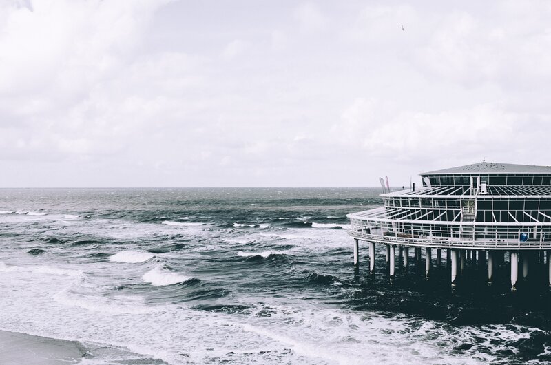Pier on a stormy day