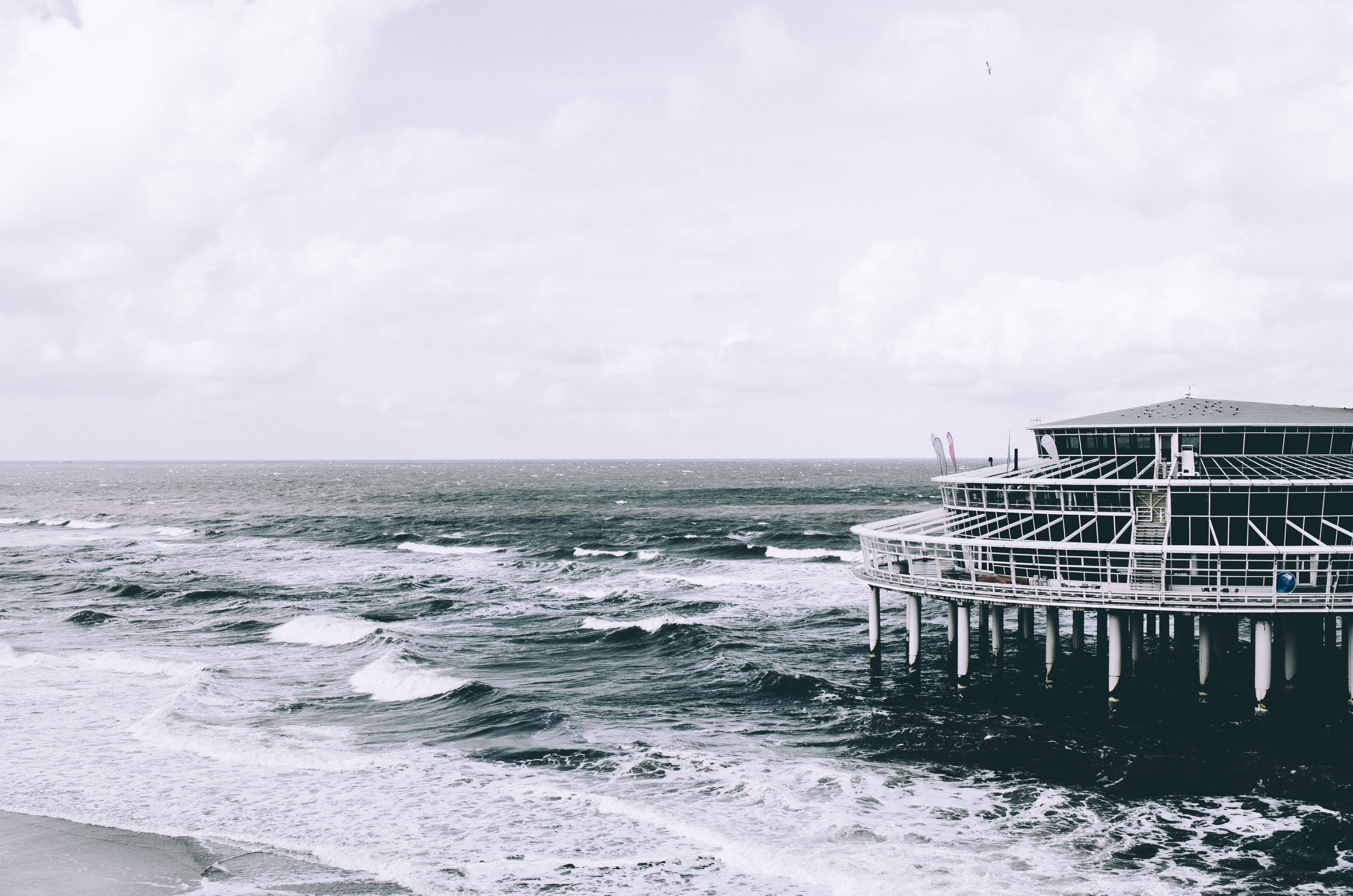 Pier on a stormy day