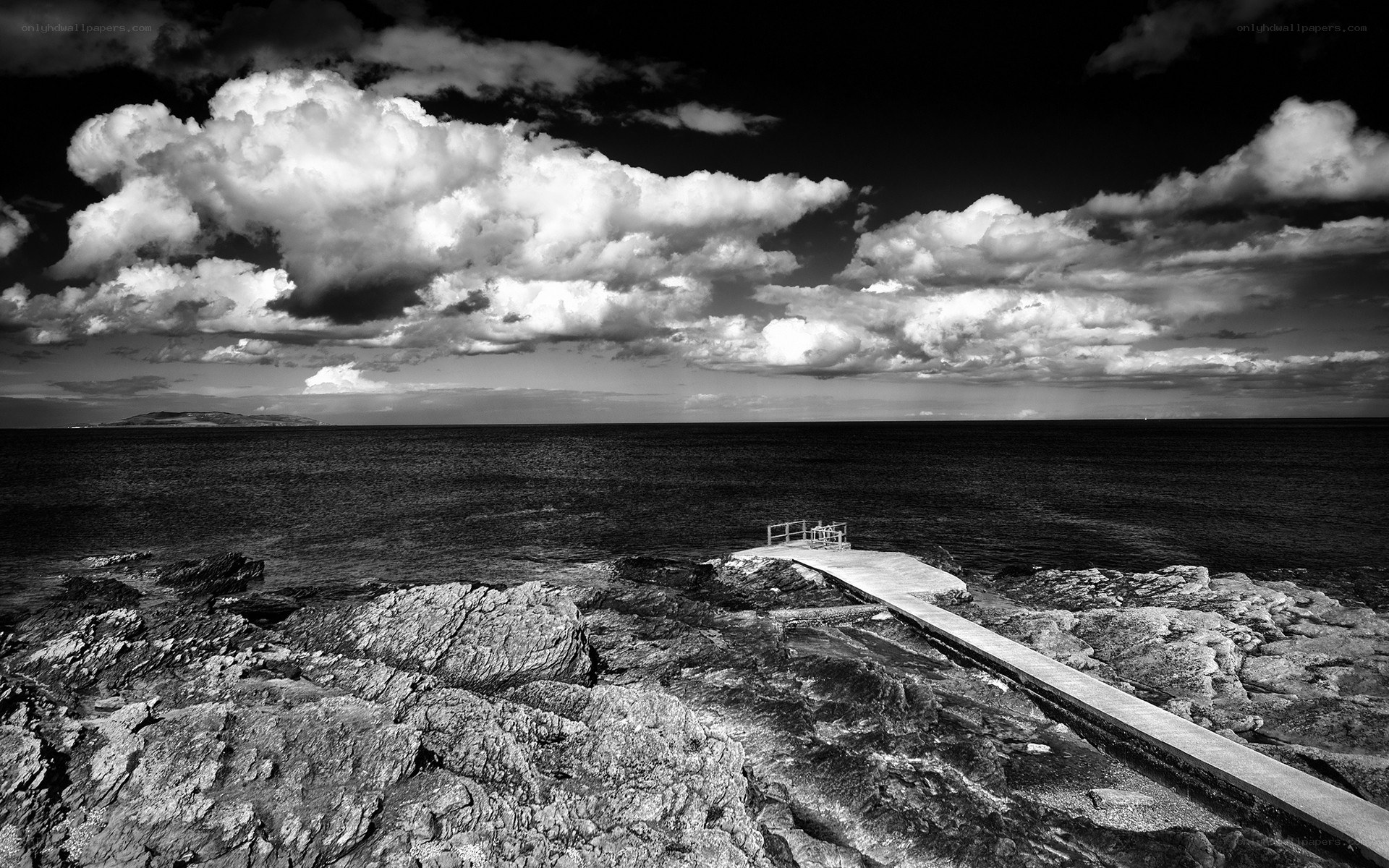 Pier on rocky coast