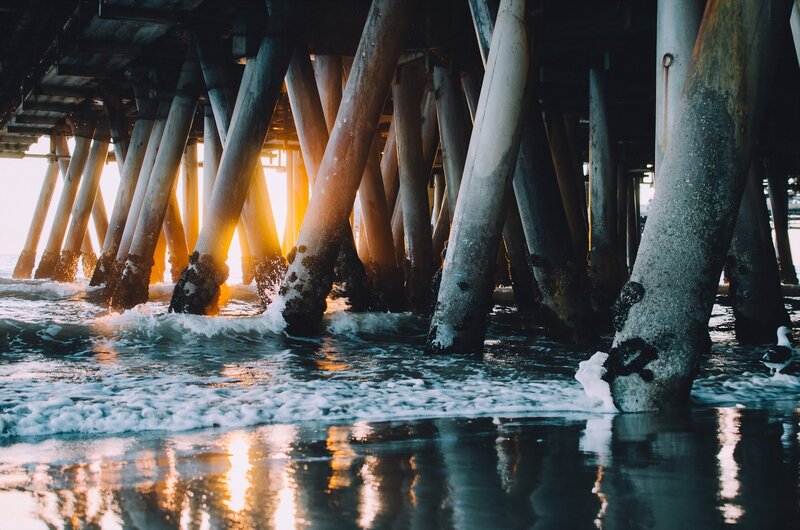 Pier Pilings at Sunset