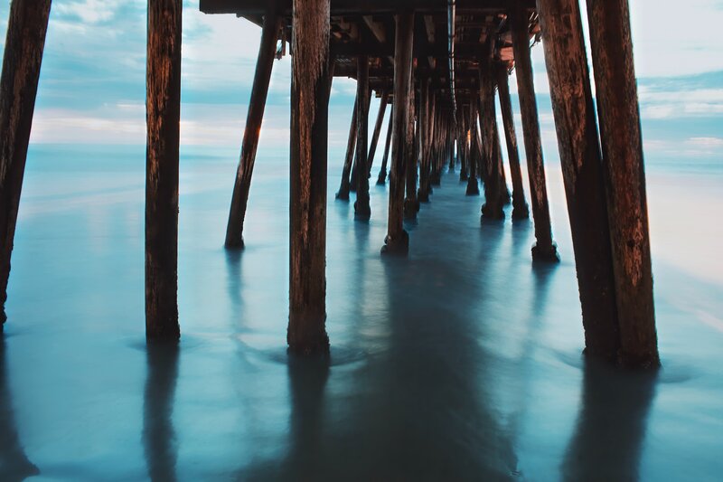 Pier Pilings under Water