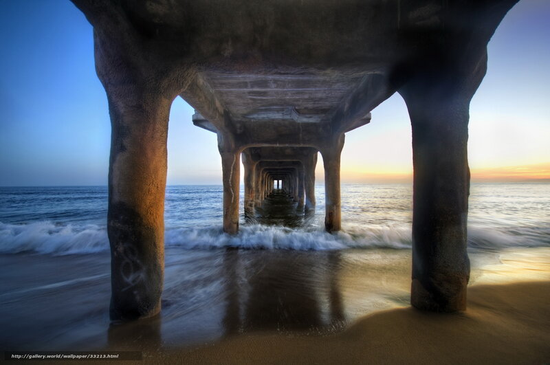 Pier Pillars at Sunset — Blue