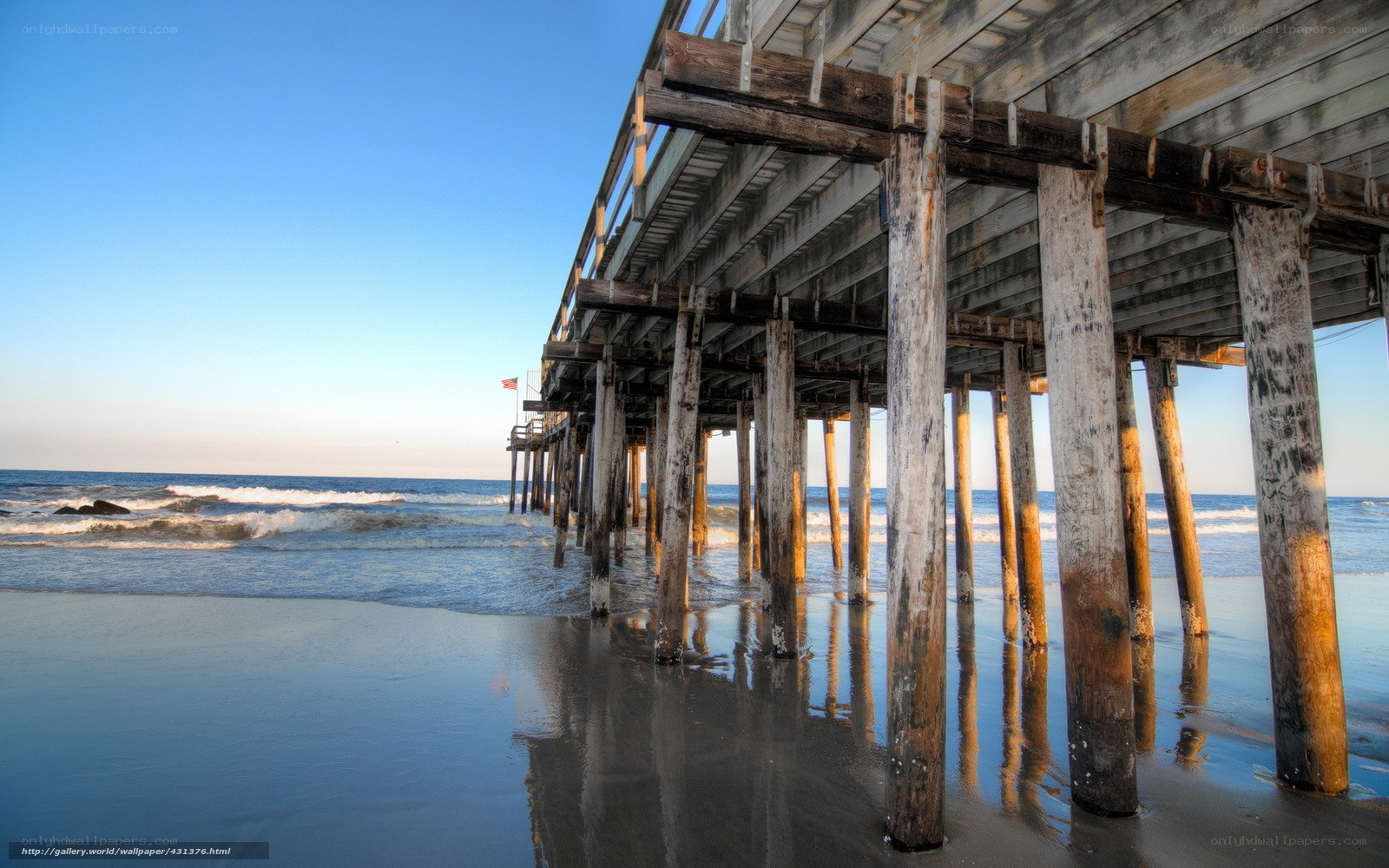 Pier under the blue sky