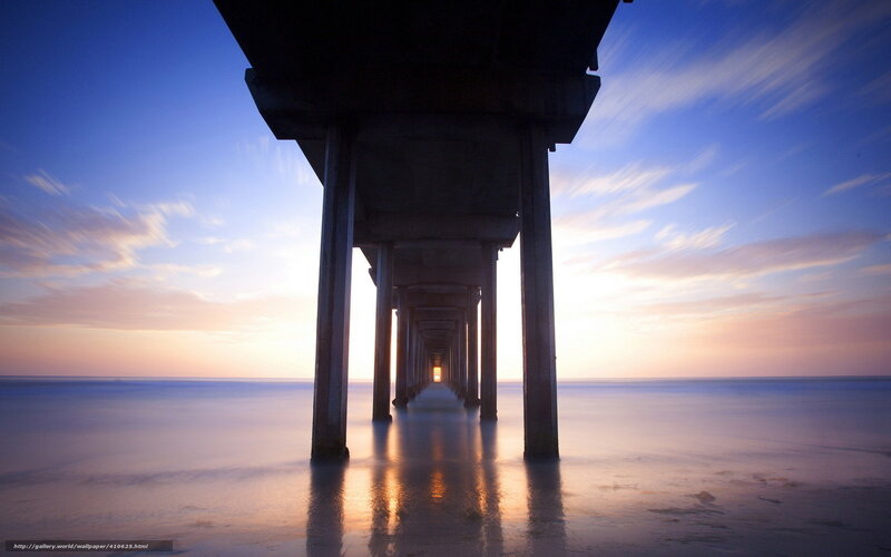 Pier Understructure — Blue, Serene, Sunset