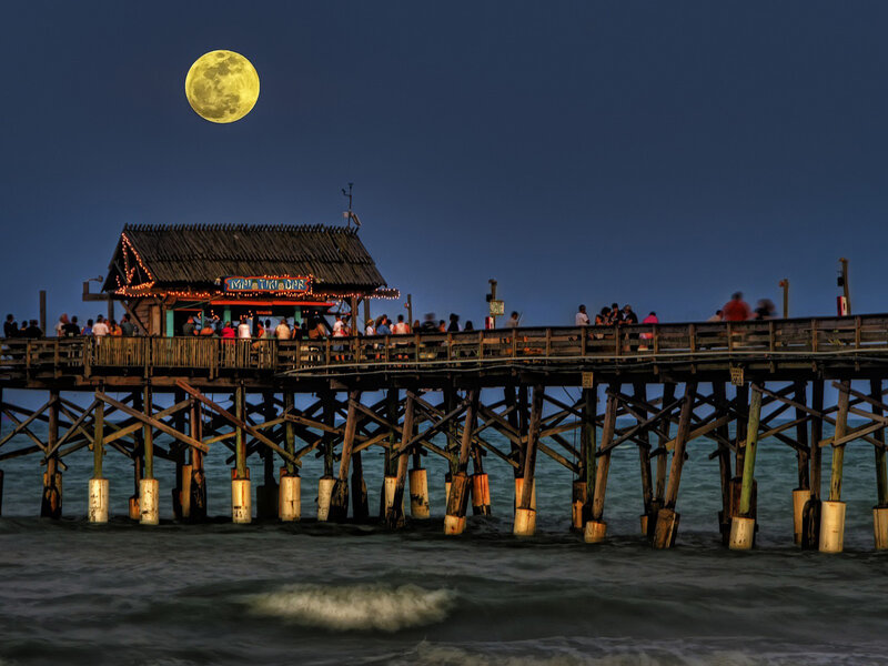 Pier with Bar at Night