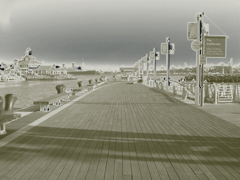 Pier with Californian sign