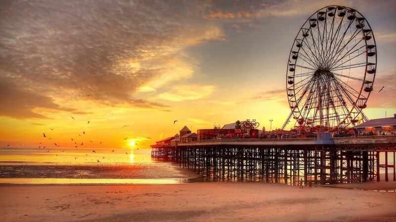 Pier with Ferris Wheel — Orange