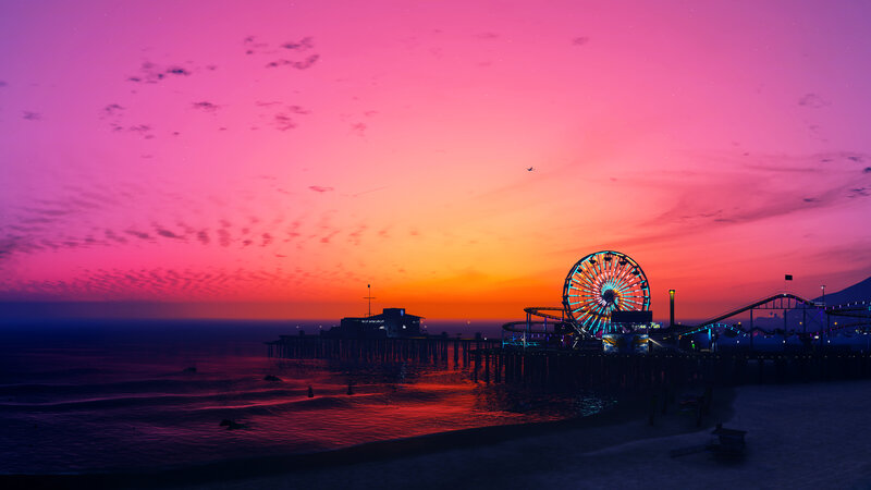 Pier with Ferris Wheel — Pink