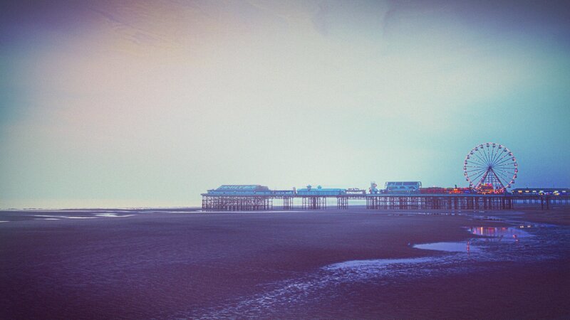 Pier with Ferris Wheel — Purple, Serene