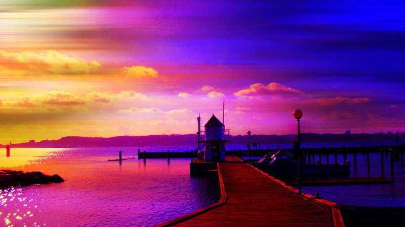 Pier with Lighthouse — Purple