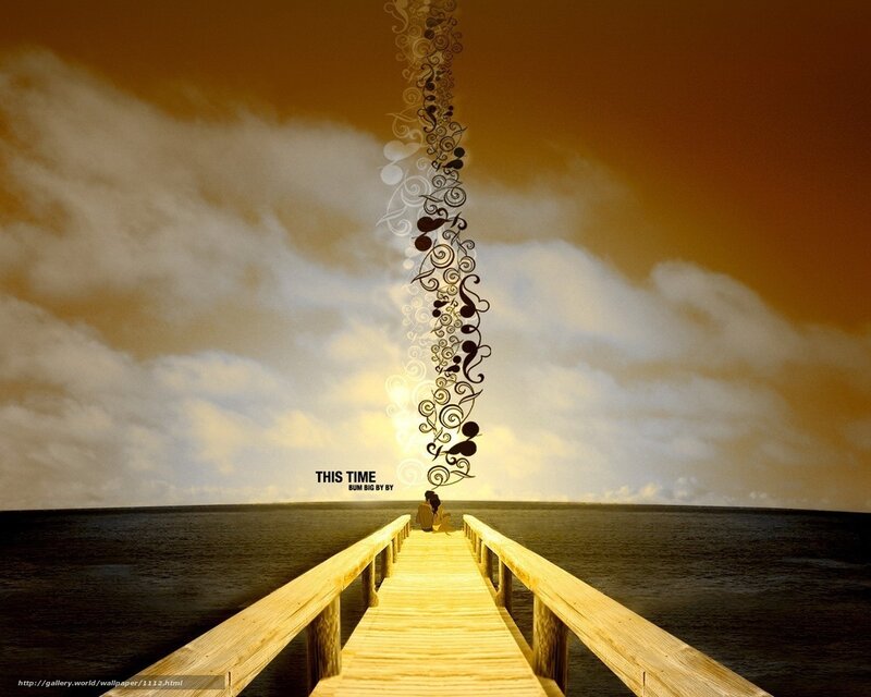 Pier with musical notes