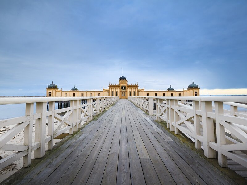 Pier with ornate building