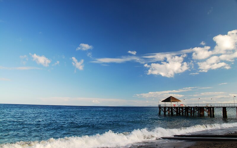 Pier with Thatched Roof