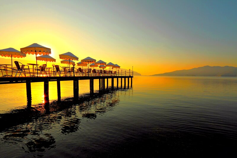 Pier with Umbrellas
