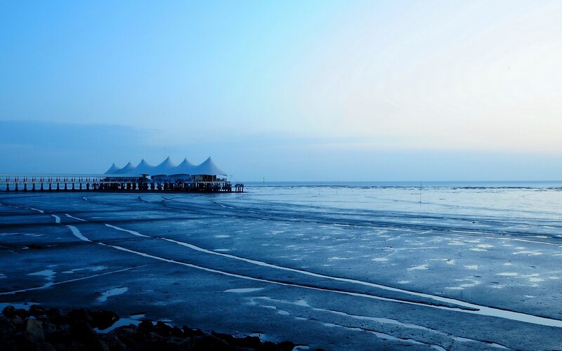 Pier with White Tents