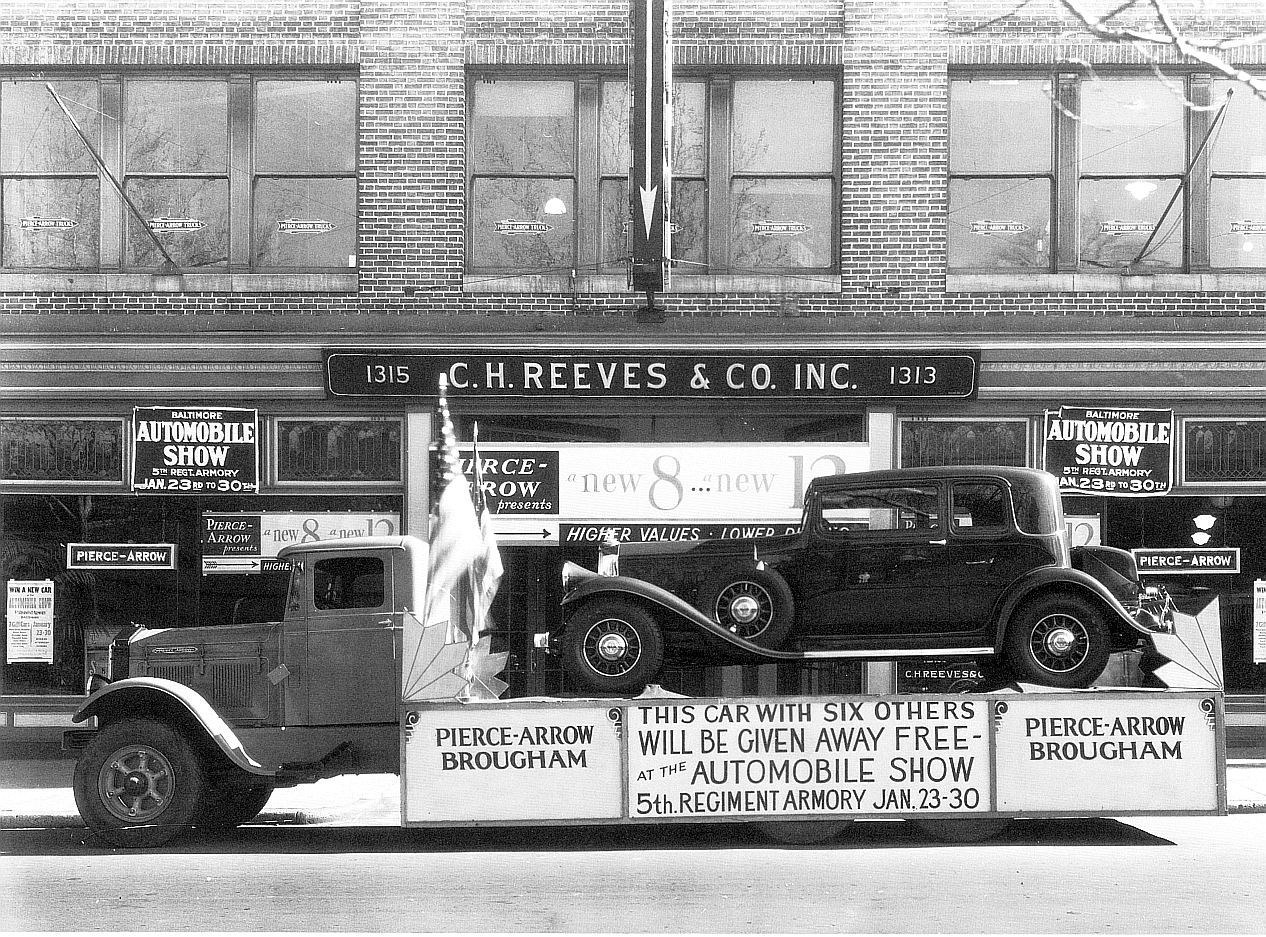 Pierce-Arrow car display in Baltimore