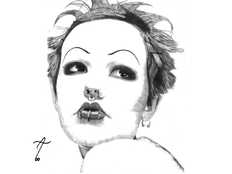 pierced face portrait