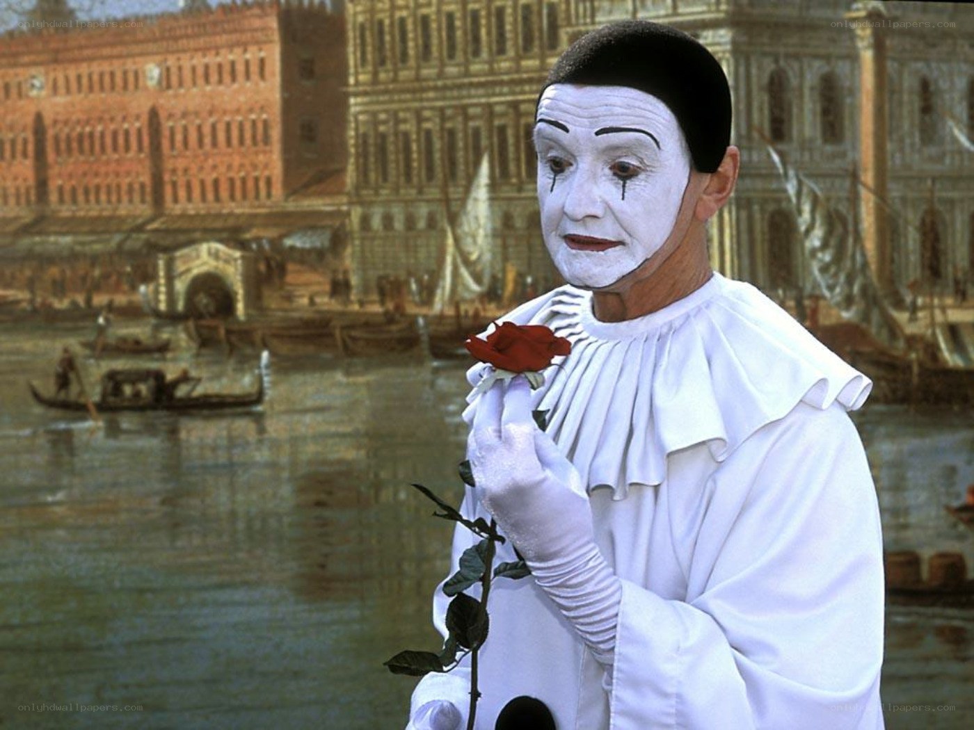 Pierrot with a rose