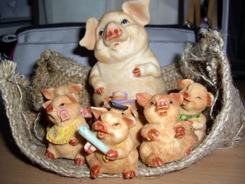 Pig Figurine Family