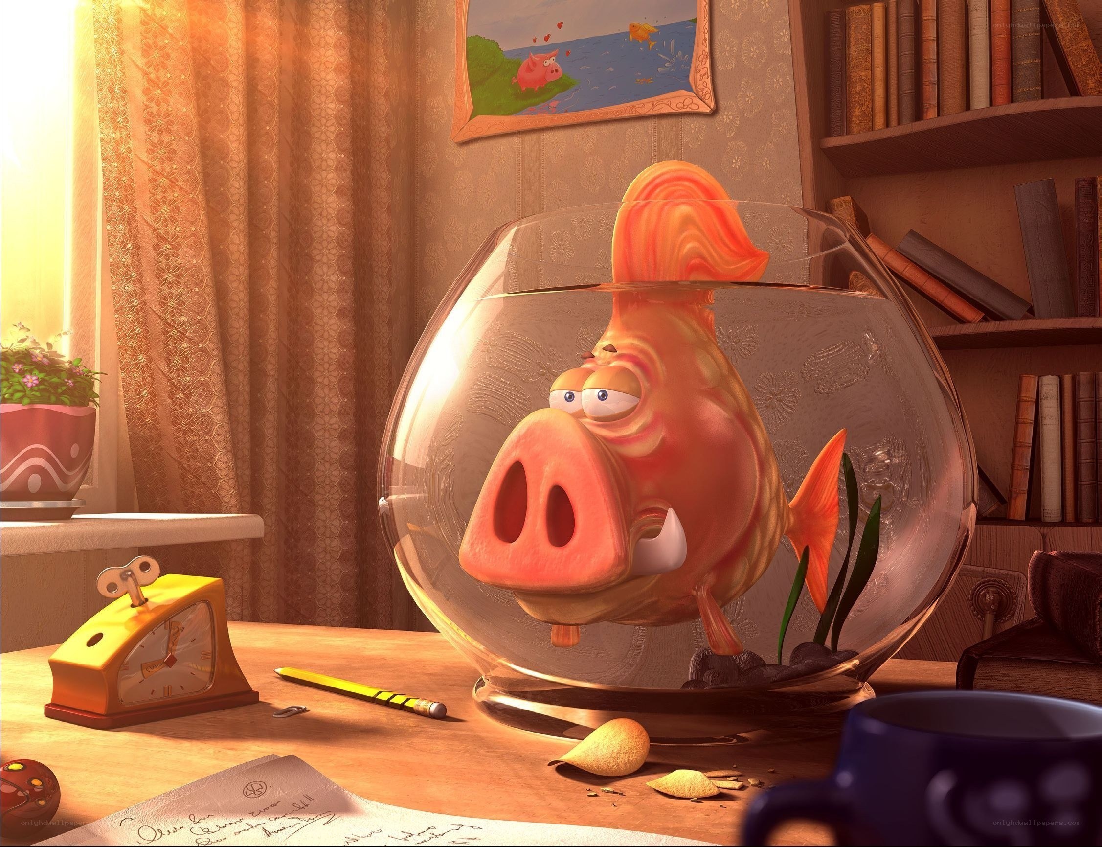 Pig in a fishbowl