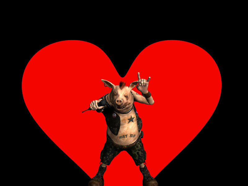 Pig-like Punk Character