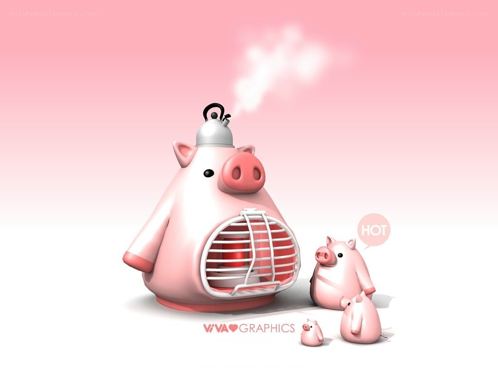 Pig-shaped heater with piglets