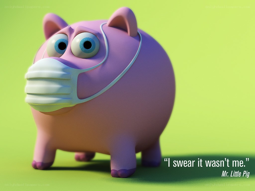 pig wearing a mask