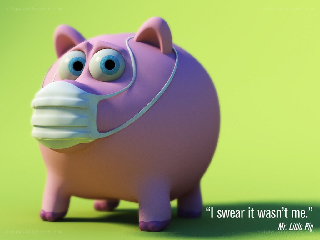 pig wearing a mask