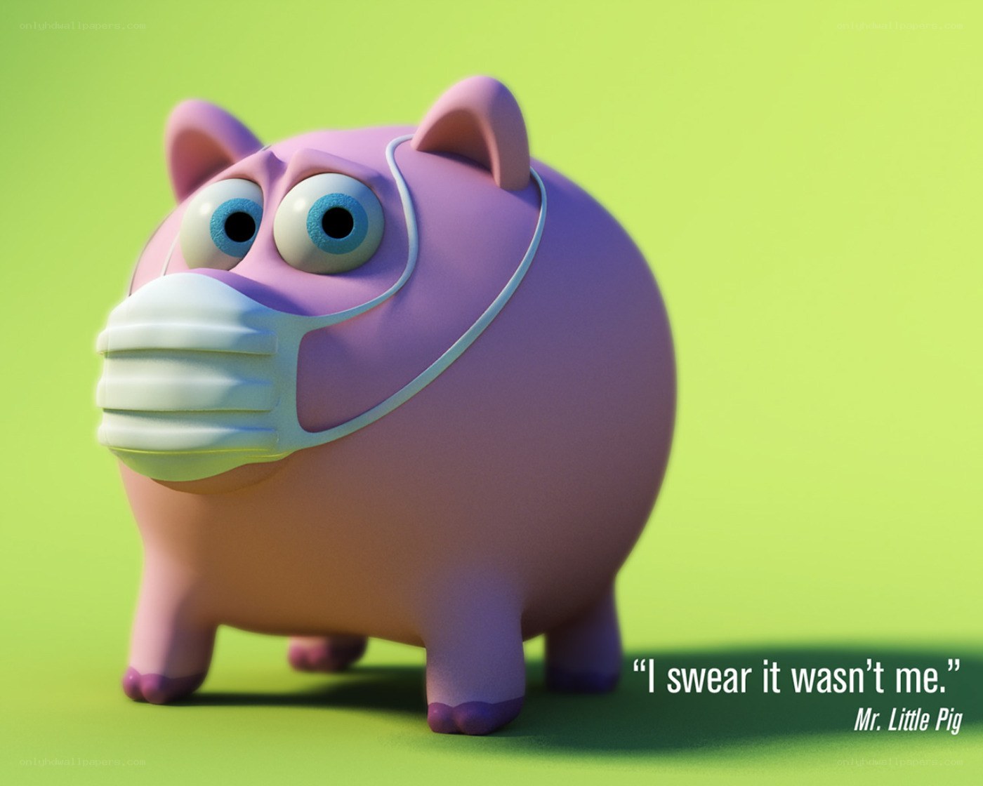 pig wearing a mask