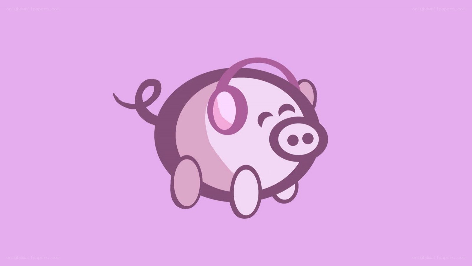 pig wearing headphones