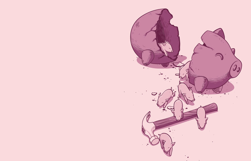 piggy bank hatching