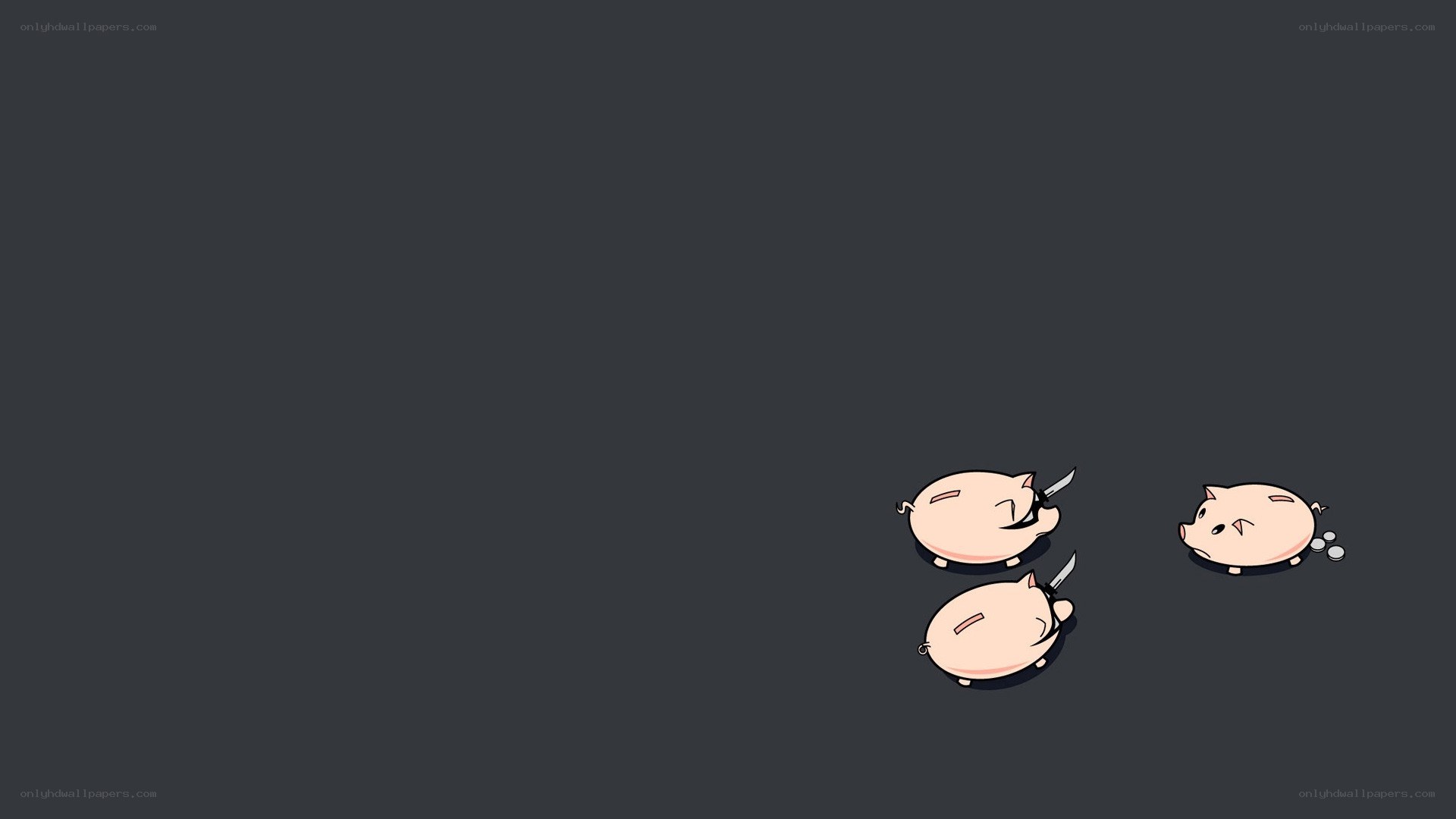 Piggy bank with knives