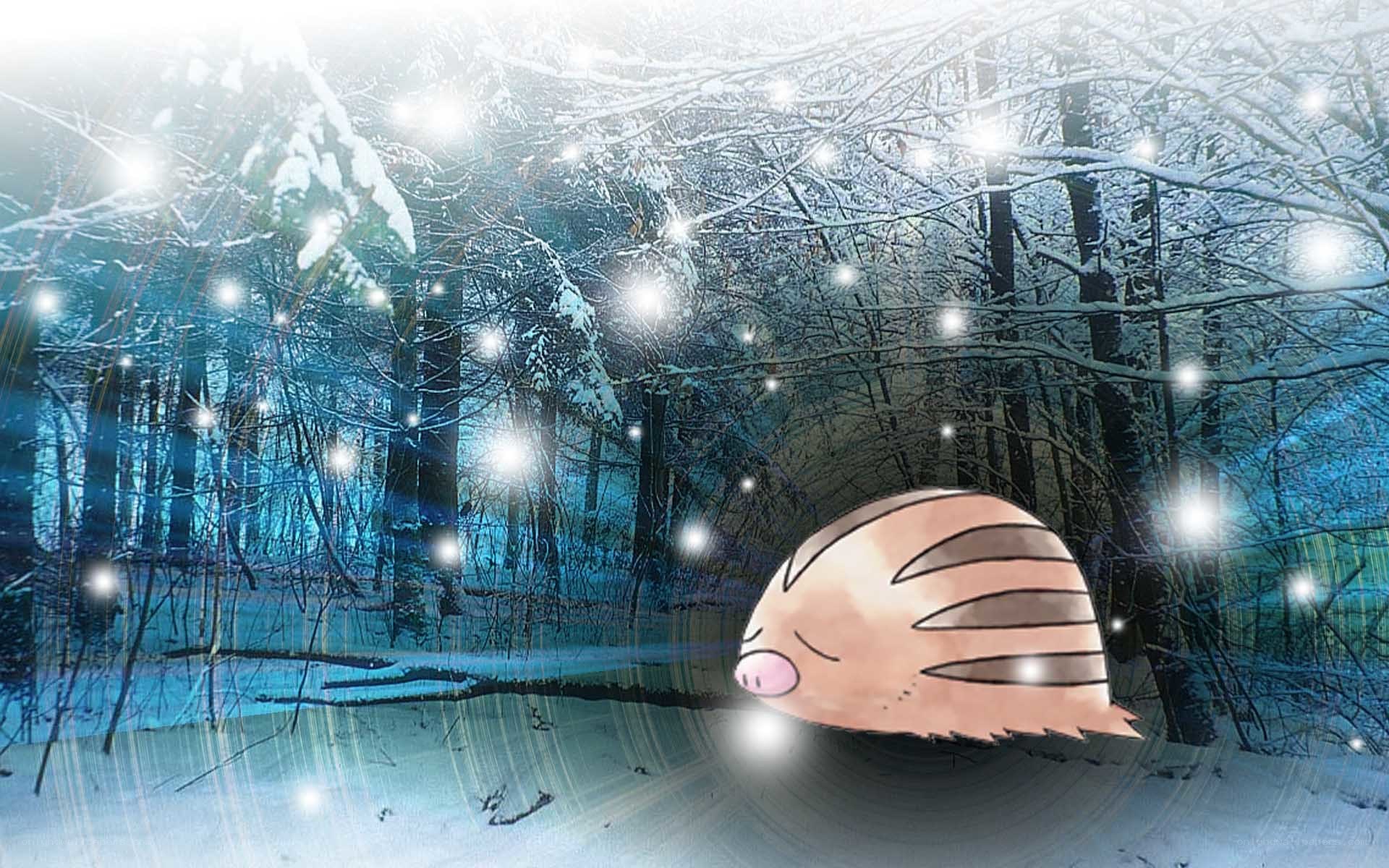 Piglet in a snowy forest